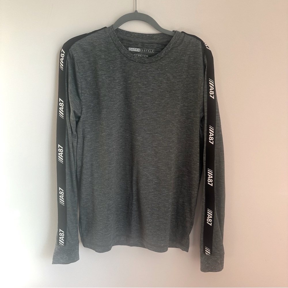 Men’s Aéropostale A87 Gray Long Sleeve Stretch Shirt Size Medium
